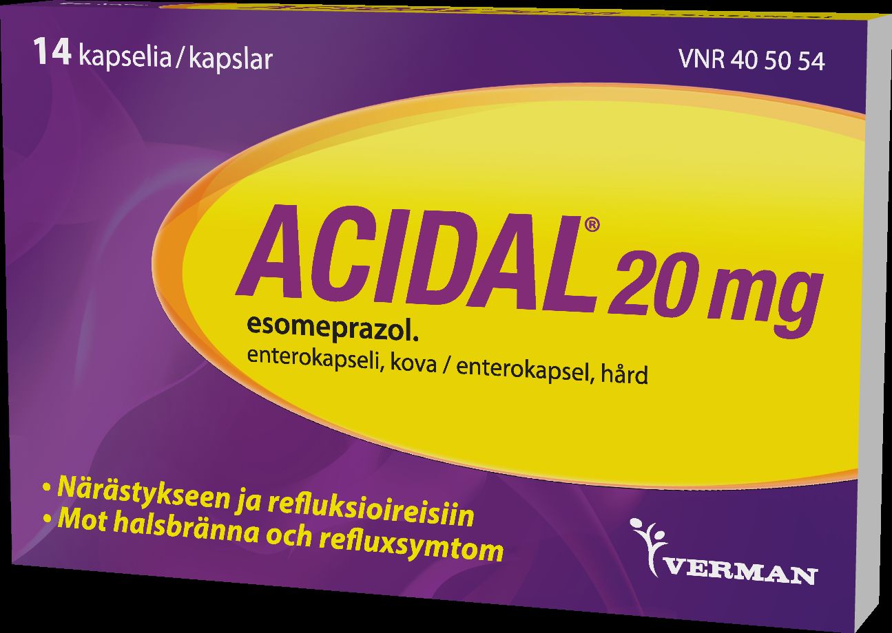 Kuva ACIDAL 20 mg 14  enterokaps, kova