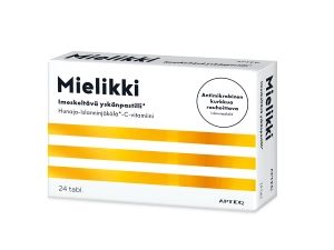 Kuva Apteq Mielikki Imeskeltävä yskänpastilli 24 tabl