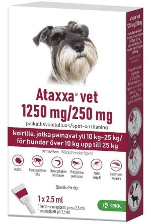 Kuva Ataxxa vet 1250 mg / 250 mg 1 x 2.5 ml paikallisvaleluliuos