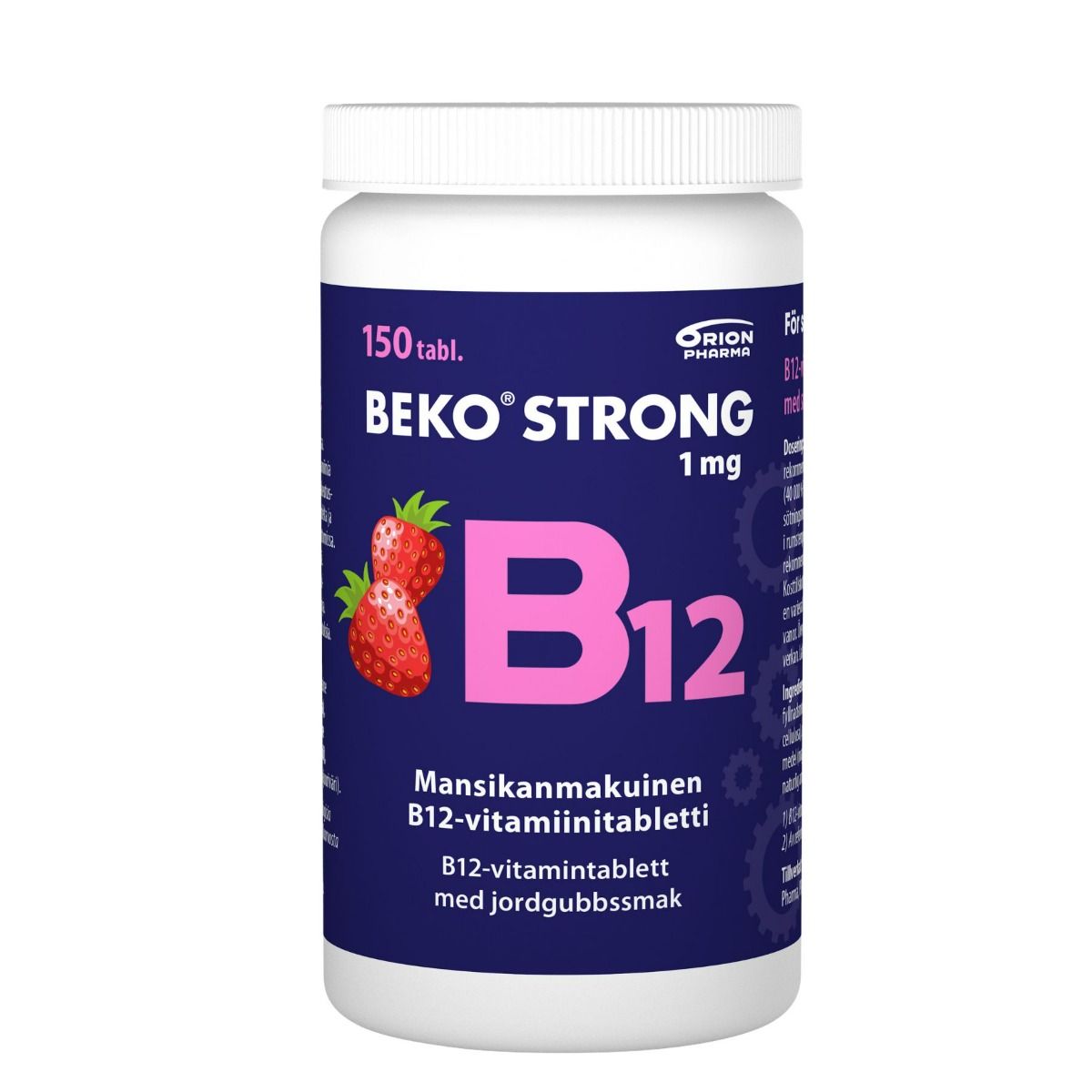 Kuva Beko Strong B12 1 mg 150 tabl. suussa hajoava purutabletti mansikka
