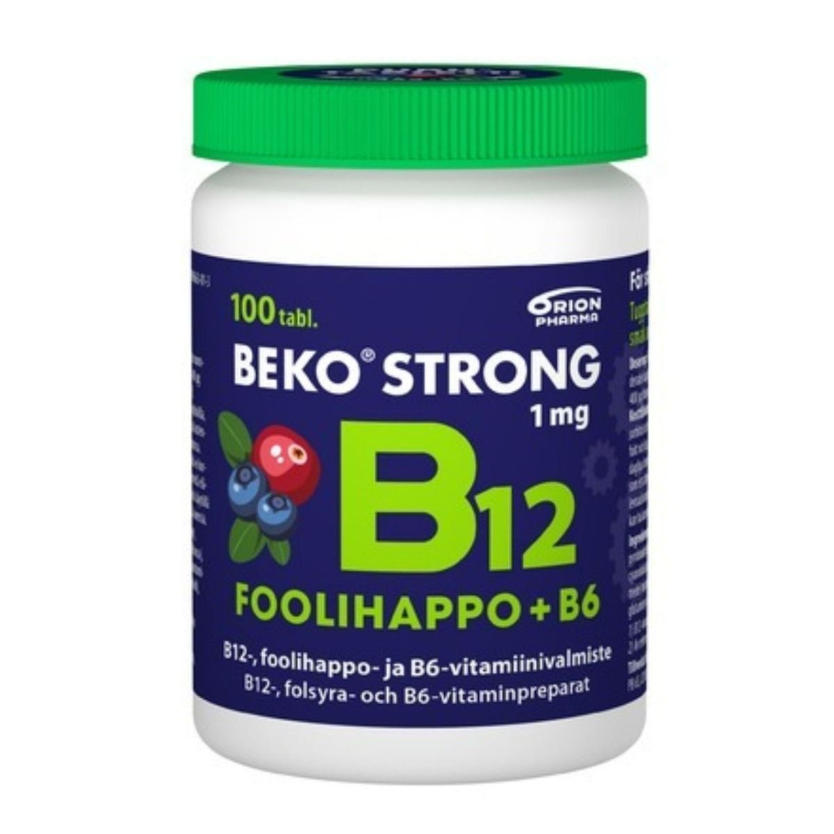 Kuva Beko Strong B12+fooli+B6 mustikka-karpalo 100 purutabl