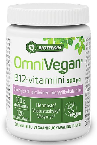 Kuva Bioteekki Vegan B12-vitamiini 500 mikrog. tabletti 120 kpl