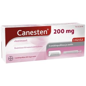 Kuva CANESTEN 200 mg 3 fol emätinpuikko, tabl