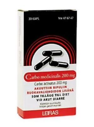 Kuva CARBO MEDICINALIS 200 mg 30 fol kaps, kova