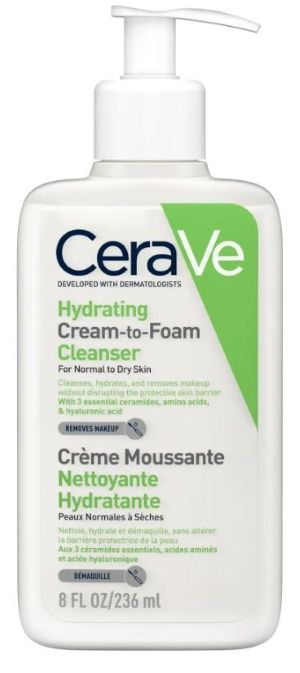 Kuva CeraVe Hydrating Cream-To-Foam Cleanser -puhdistustuote 236ml