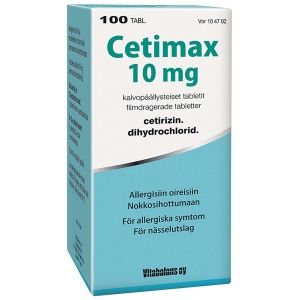 Kuva CETIMAX 10 mg 100 fol tabl, kalvopääll
