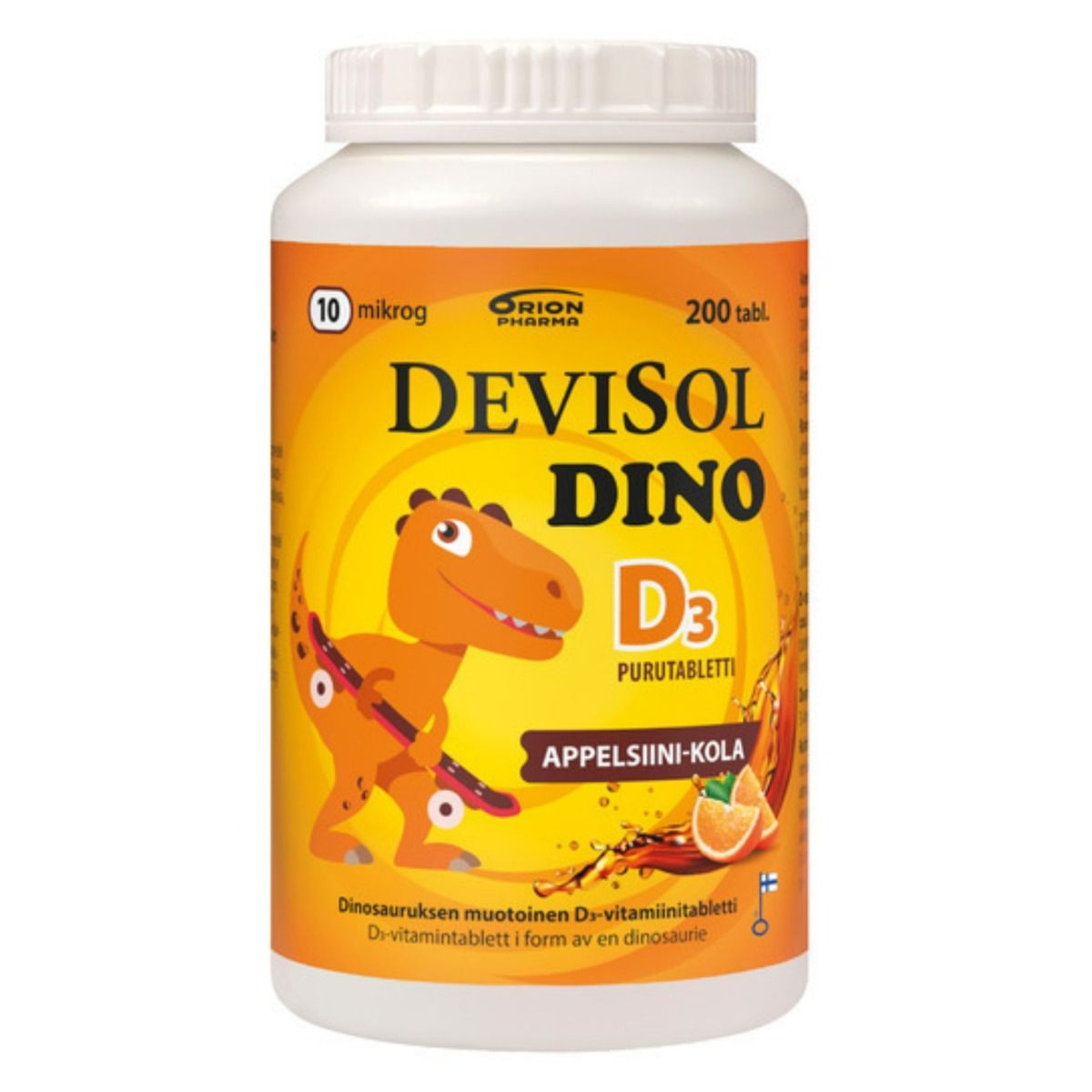 Kuva DeviSol Dino Appelsiini-Kola 10 mikrog 200 tabl.