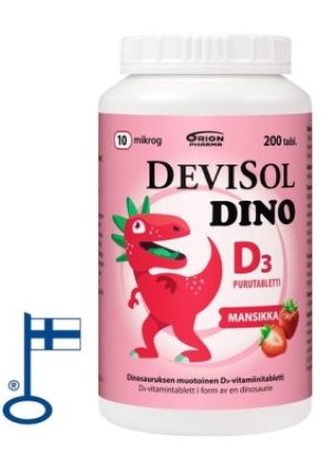 Kuva Devisol Dino Mansikka 10mg, 200 purutabl