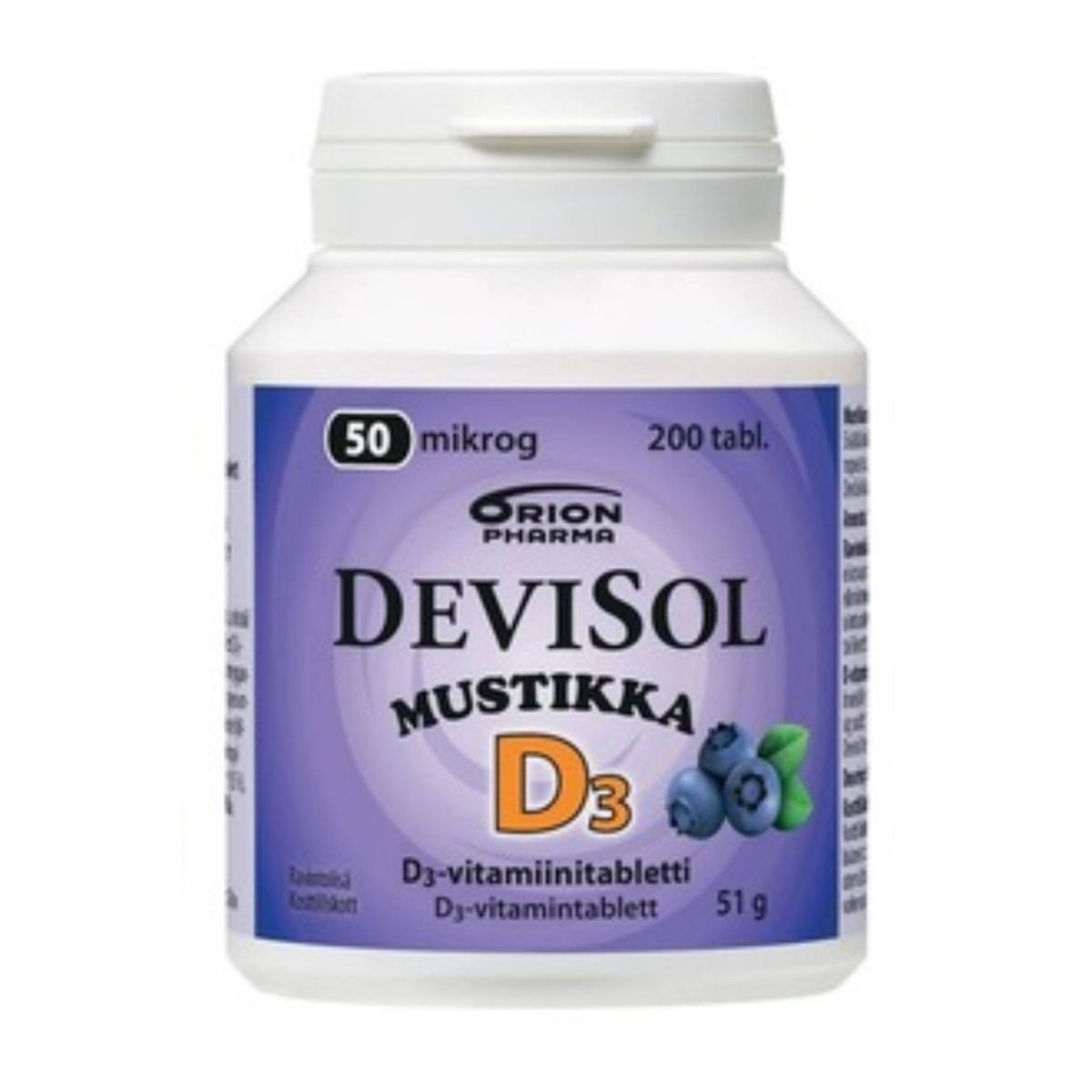 Kuva Devisol Mustikka 50 mikrog 200 tabl