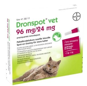 Kuva Dronspot vet 96 mg / 24 mg 2 x 1.12 ml paikallisvaleluliuos