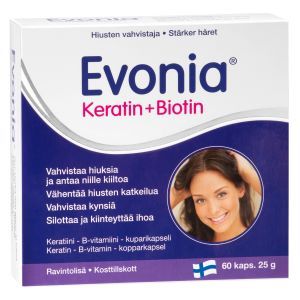 Kuva Evonia Keratin + biotin,  60 kaps