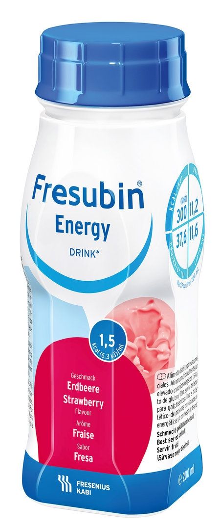 Kuva Fresubin Energy Drink, mansikka, 4 x 200 ml