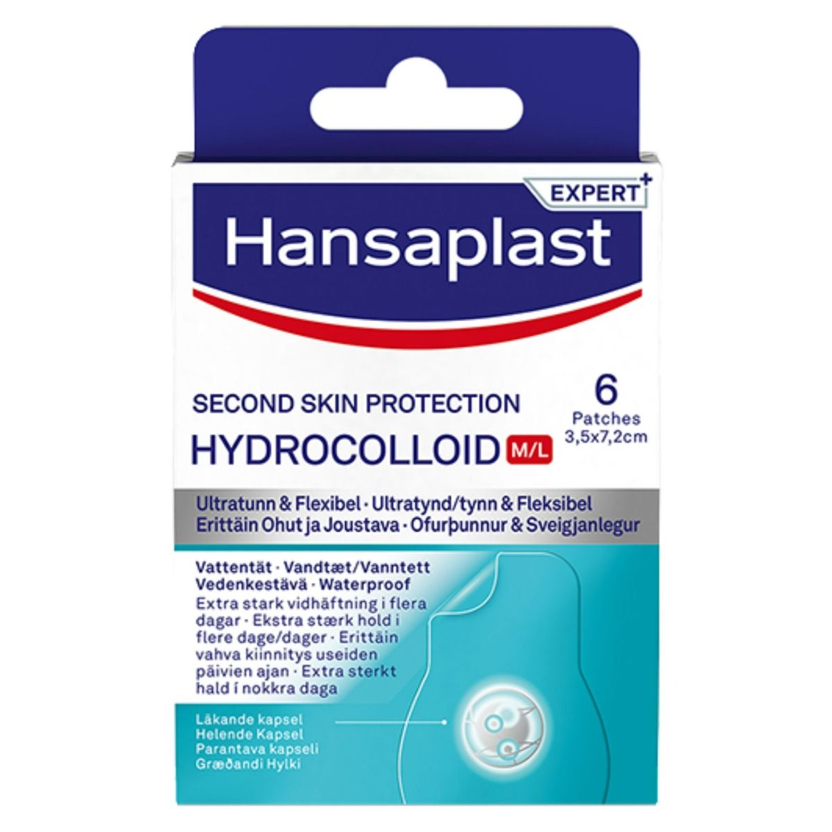 Kuva Hansaplast Second Skin Protection Hydrocolloid M/L 6 kpl