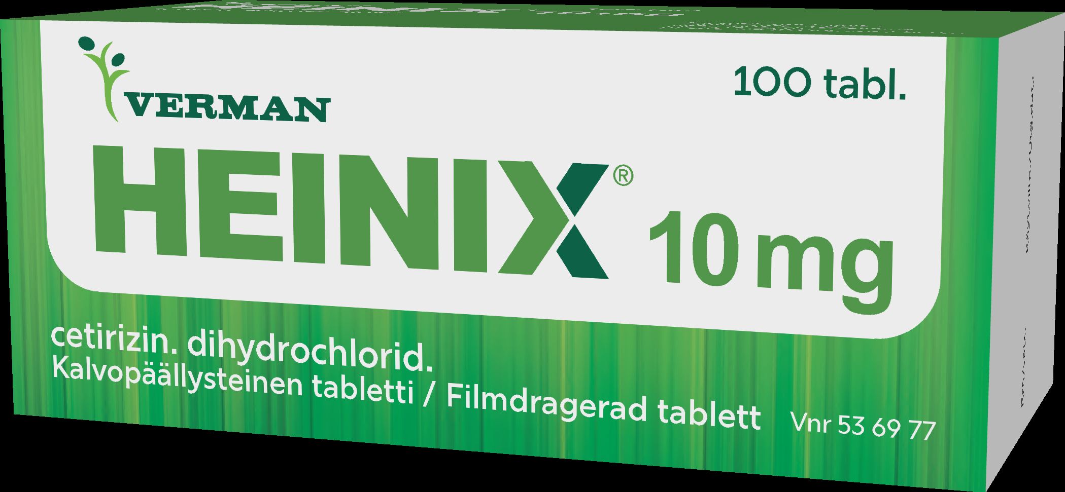 Kuva HEINIX 10 mg 100  tablettia, kalvopääll