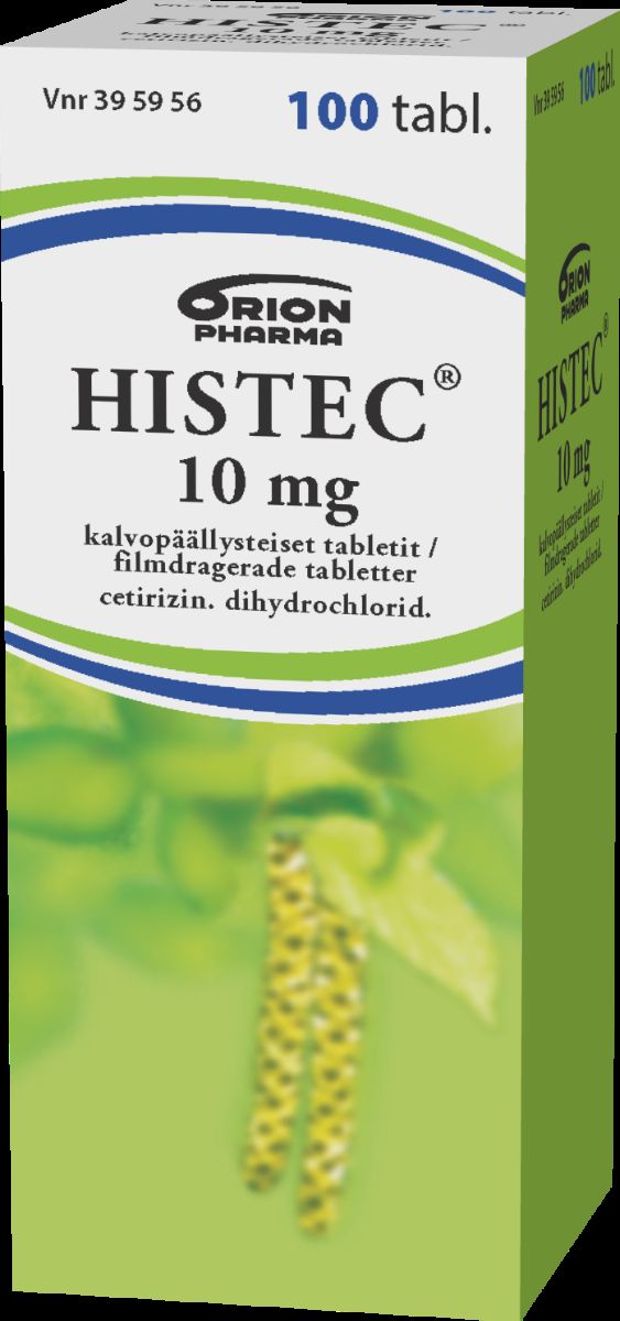 Kuva HISTEC 10 mg 100 tablettia, kalvopääll