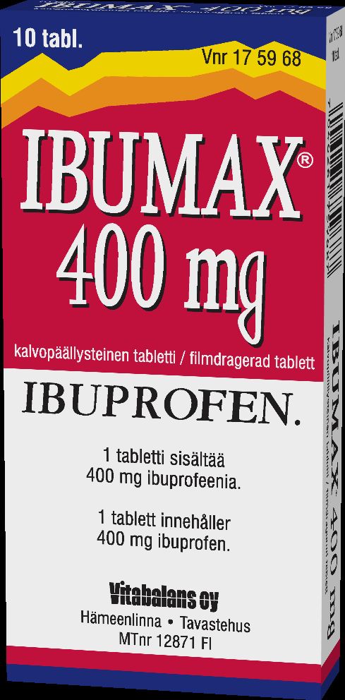 Kuva IBUMAX 400 mg 10 tablettia, kalvopääll