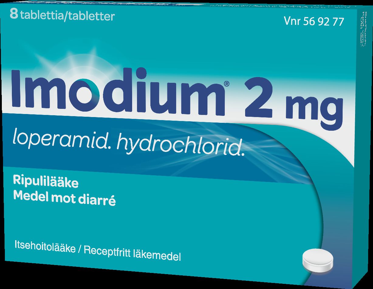 Kuva IMODIUM 2 mg 8  tablettia, kalvopääll