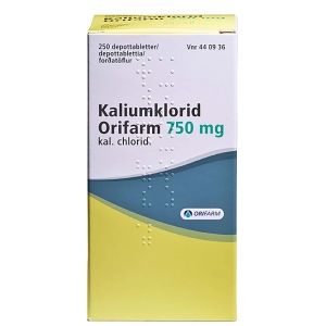 Kuva KALIUMKLORID ORIFARM 750 mg 250 kpl depottabl