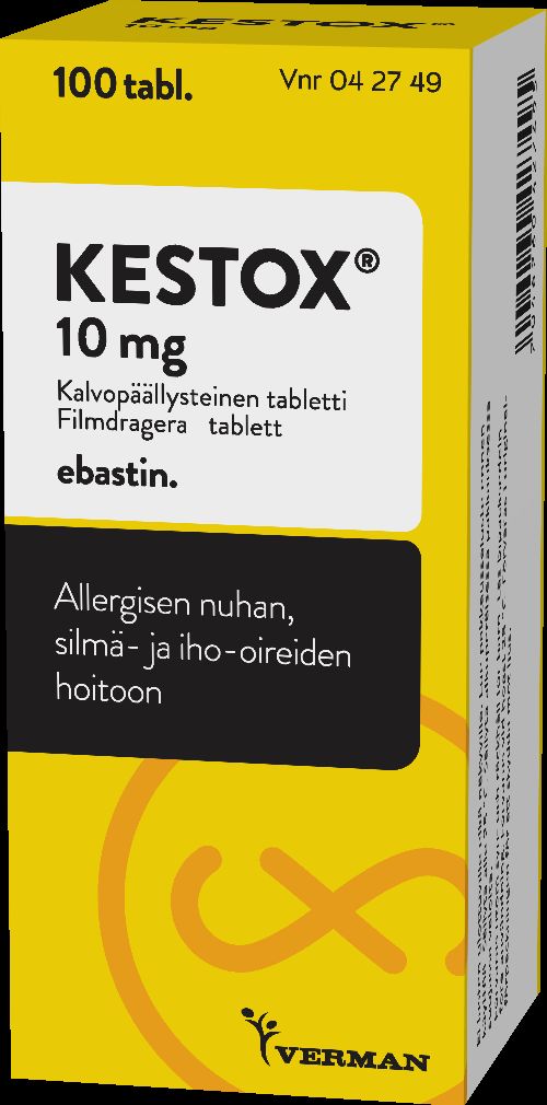 Kuva KESTOX 10 mg 100 tablettia, kalvopääll