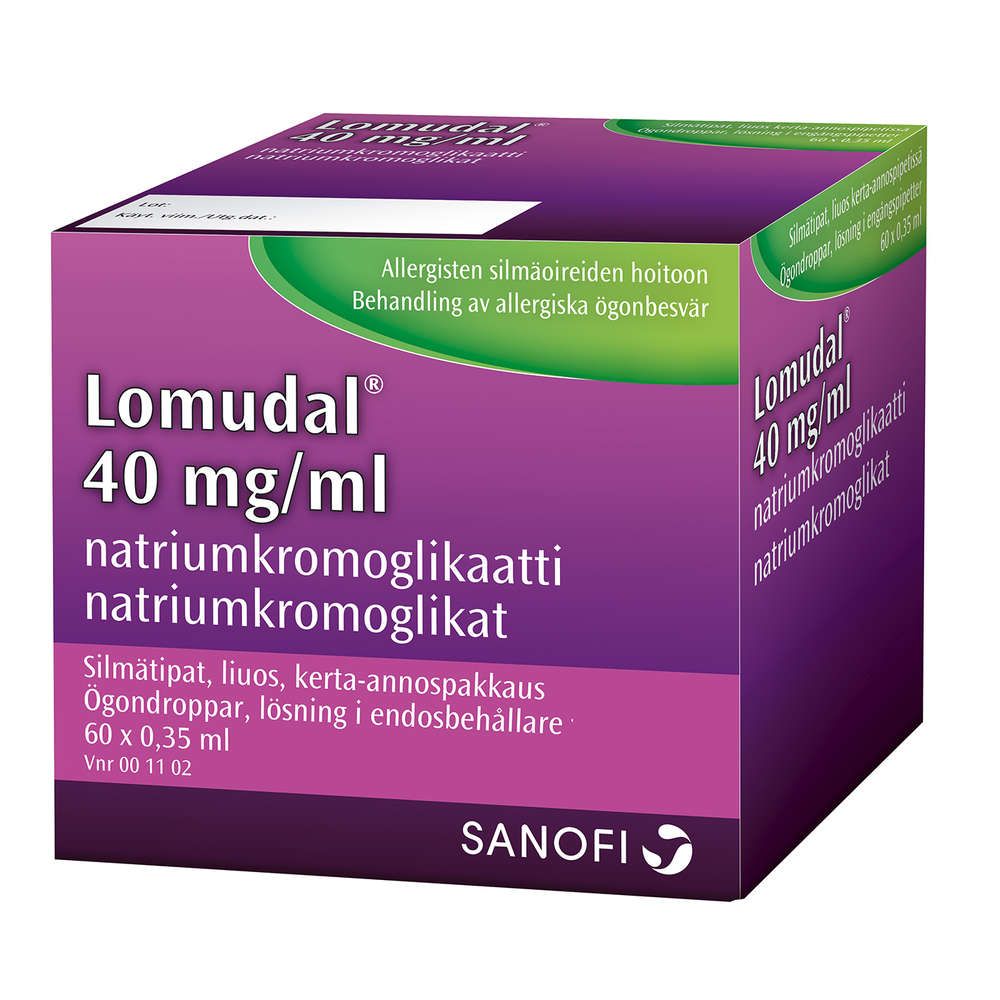 Kuva LOMUDAL 40 mg/ml 60x0,35 ml silmätipat, liuos, kerta-annospakkaus