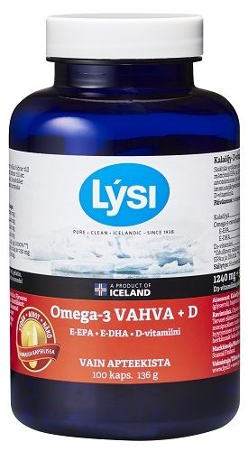 Kuva Lysi Omega-3 Vahva+D kalaöljykapseli 100 kaps.