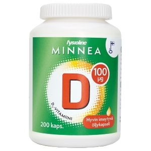 Kuva Minnea D-vitamiini 100 µg 200 kaps