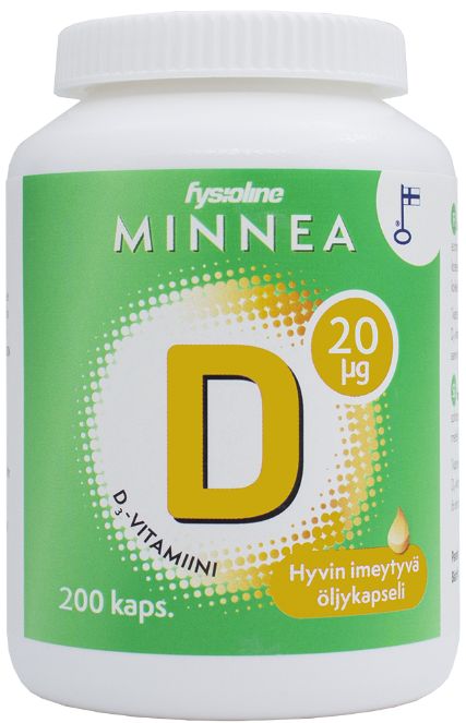 Kuva Minnea D-vitamiini 20 µg 200 kaps