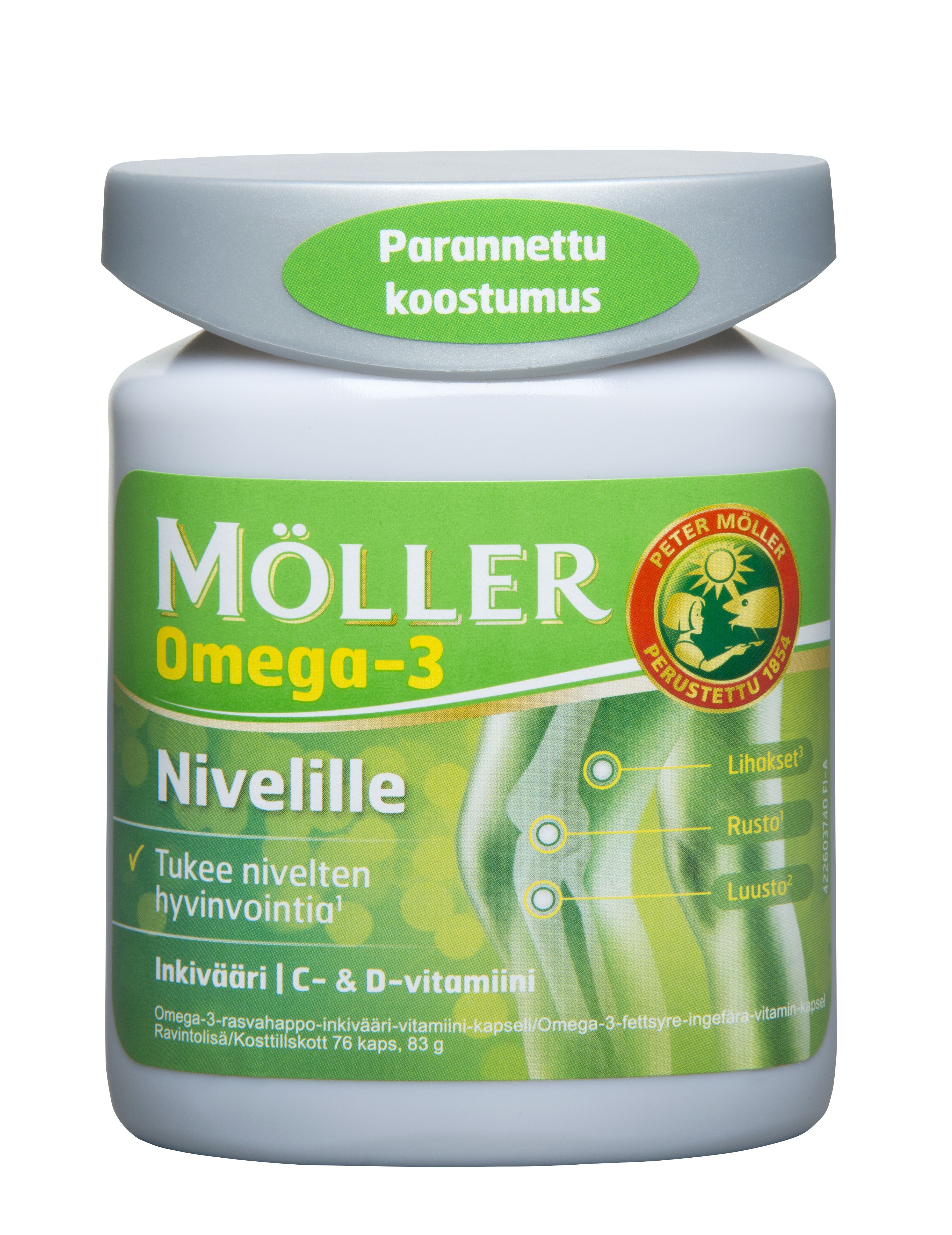 Kuva Möller Omega-3 Nivelille, 76 kaps