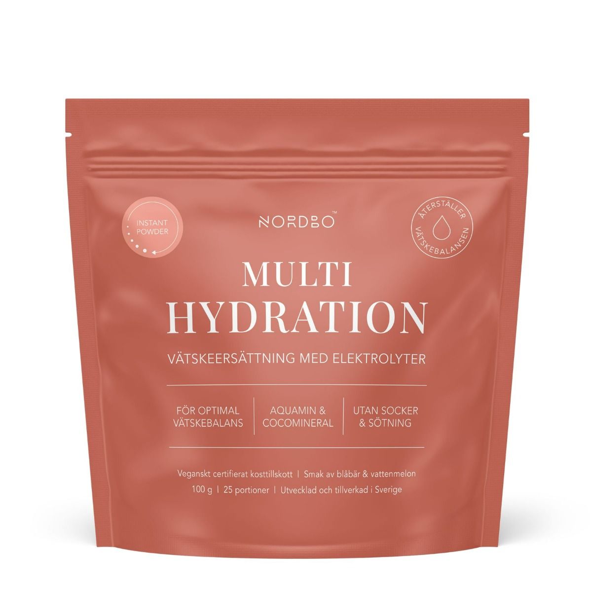 Kuva Nordbo Multi Hydration makeuttamaton ja luonnollinen nesteytysjuomajauhe 100 g