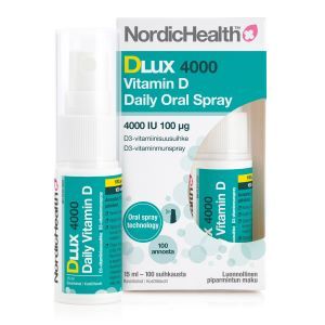 Kuva Nordic Health DLux 4000 D3 -suusuihke 100 mikrog 15 ml