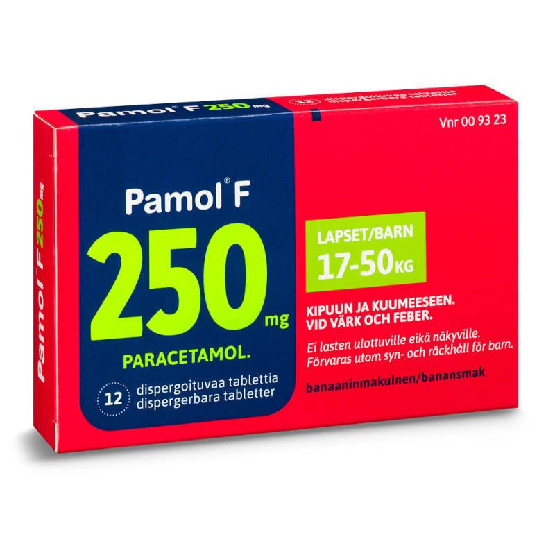 Kuva PAMOL F 250 mg 12 fol disperg tabl