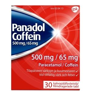 Kuva PANADOL COFFEIN 500/65 mg 30 fol tabl, kalvopääll