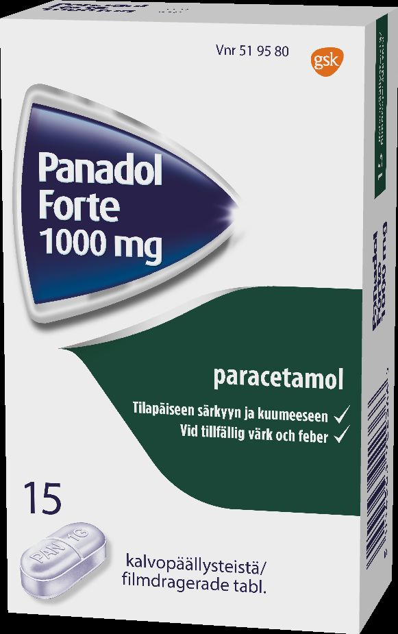 Kuva PANADOL FORTE 1000 mg 15 fol tabl, kalvopääll