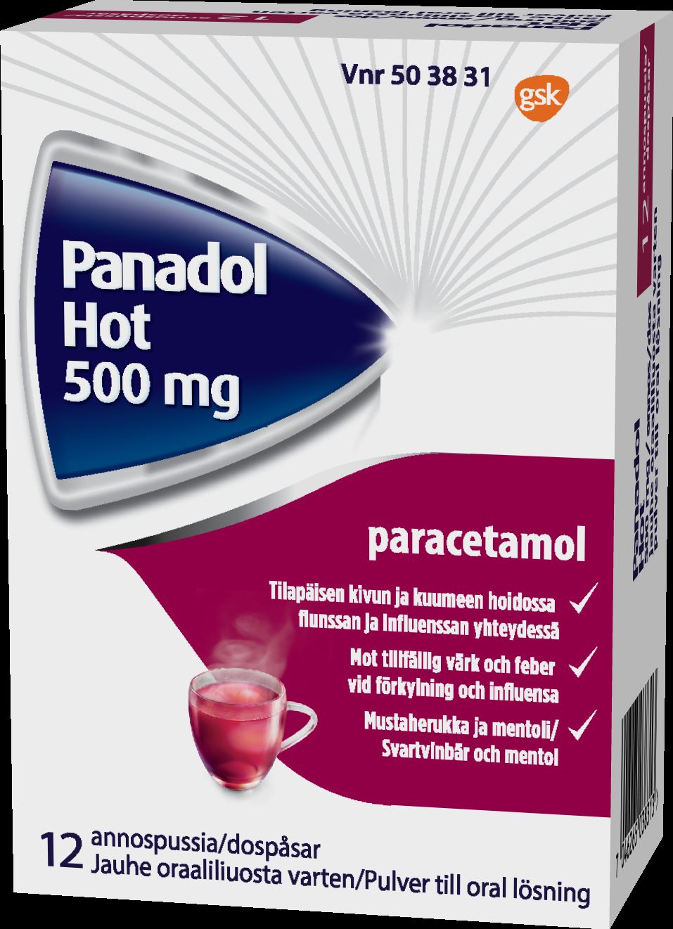 Kuva PANADOL HOT 500 mg 12 kpl jauhe oraaliliuosta varten