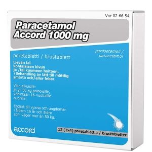 Kuva PARACETAMOL ACCORD 1000 mg 12 kpl poretabl
