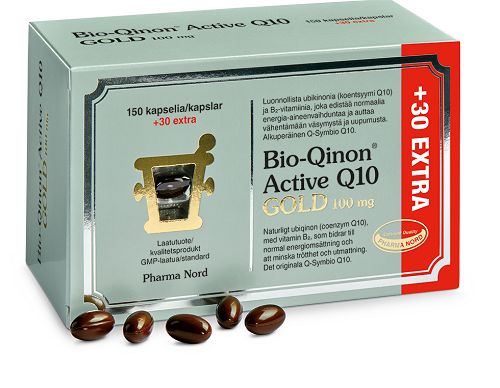 Kuva Pharma Nord Bio-Qinon Active Q10 Gold 100 mg Extra, 150+30 kaps.