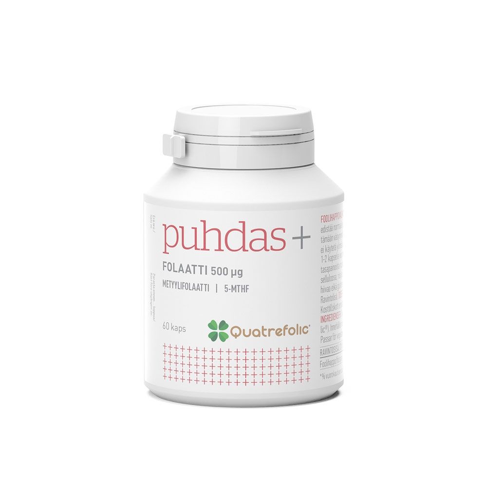 Kuva Puhdas+ Folaatti 5-MTHF 500 µg, 60 vegekaps