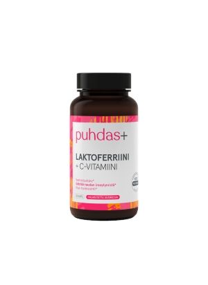 Kuva Puhdas+ Laktoferriini 100 mg + C-vitamiini 40 vegekaps