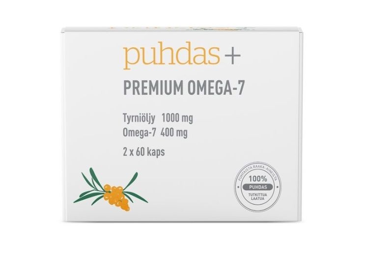 Kuva Puhdas+ Premium Omega-7 tyrniöljy 400 mg, 120 kaps