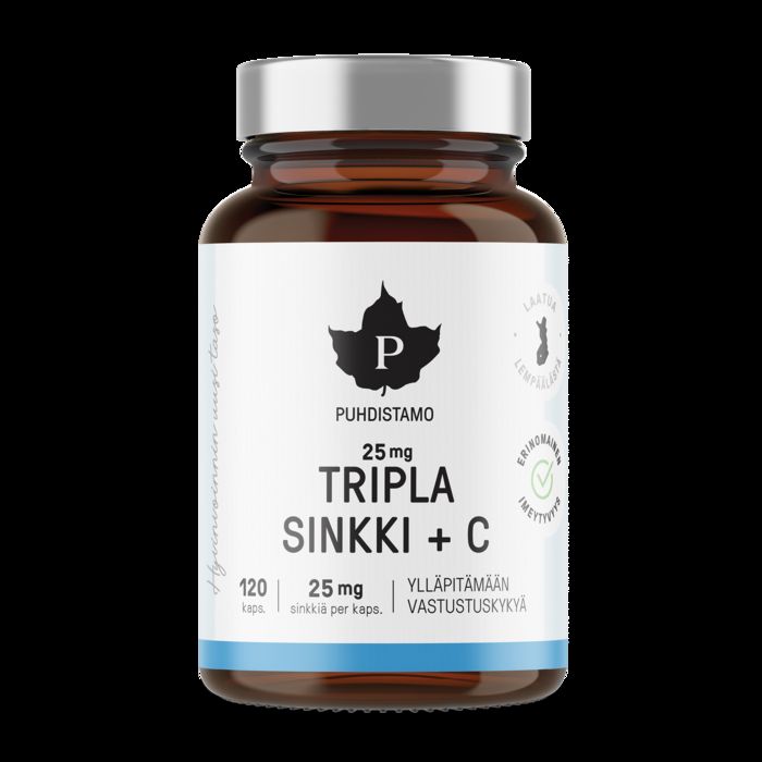 Kuva Puhdistamo Tripla Sinkki 25 mg + C, 120kaps