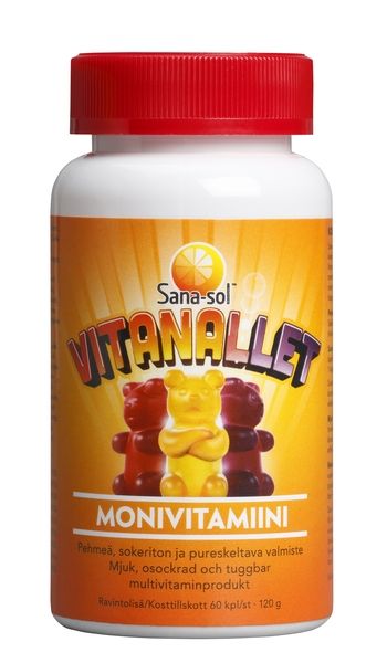 Kuva Sana-sol Vitanallet monivitamiini lapsille 60 kpl