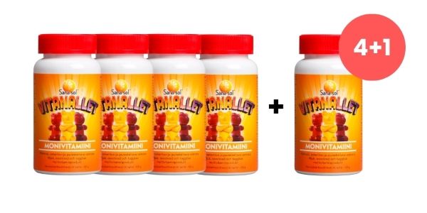 Kuva Sana-sol Vitanallet monivitamiini säästöpakkaus 360 kpl (60 kpl x 4 + 2 ilmaiseksi)