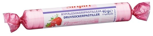 Kuva Siripiri Mansikkajogurtti Glukoosipastilli, 17 kpl