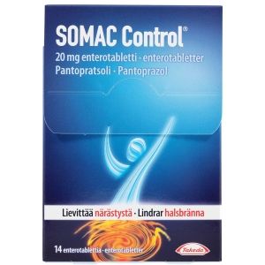 Kuva SOMAC CONTROL 20 mg 14 fol enterotabl taskupakkaus