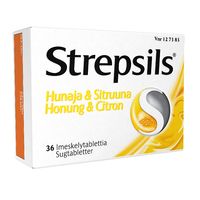 Kuva STREPSILS HUNAJA & SITRUUNA 1,2/0,6 mg 36 imeskelytablettia
