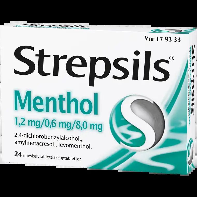 Kuva STREPSILS MENTHOL 1,2/0,6/8 mg 24  imeskelytablettia
