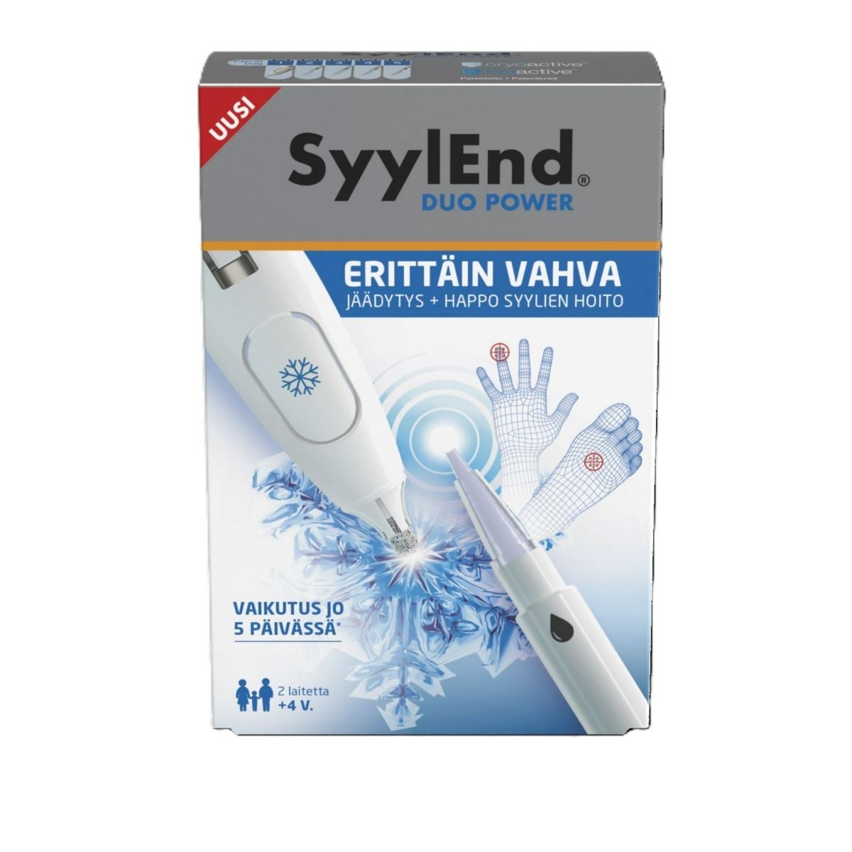 Kuva SyylEnd DUO POWER erittäin vahva jäädytys- ja happohoito syylien poistoon, Jäädytyskynä 10 ml + Happokynä 1.5 g