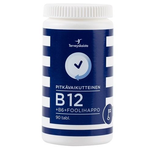 Kuva Terveyskaista B12 pitkävaikutteinen B12+B6+Foolihappo, 90 tabl