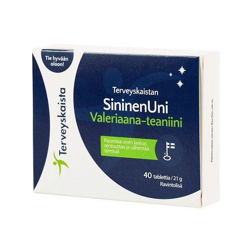 Kuva Terveyskaista SininenUni Valeriaana-teaniini, 40 tabl