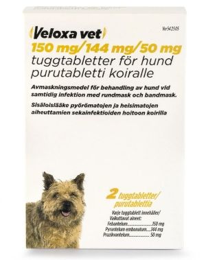 Kuva Veloxa vet 150 mg / 144 mg / 50 mg 2 fol purutabletti